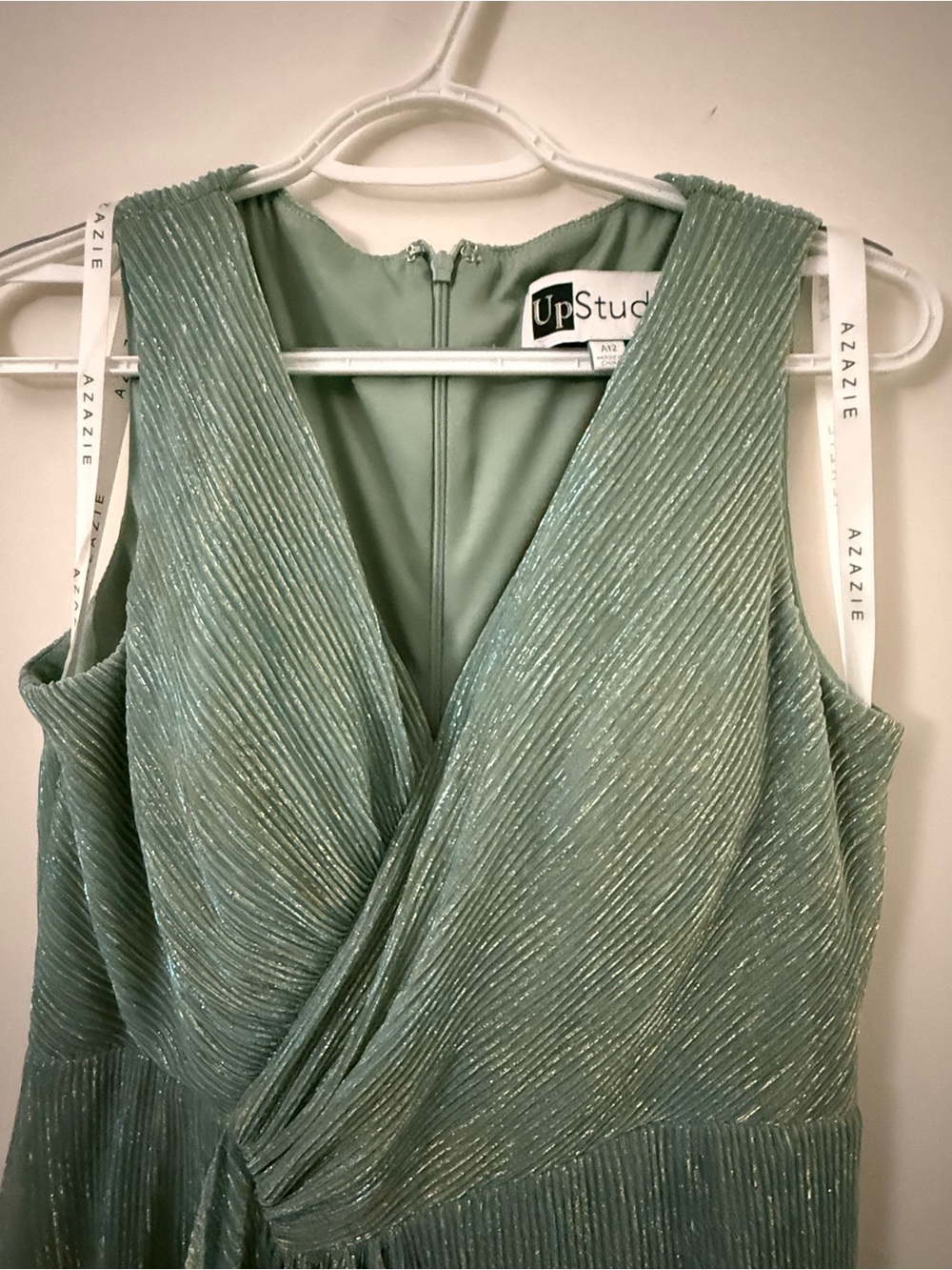 Azazie Aquamarine Tucson V-Neck Maxi Dress - Picture 6 of 6